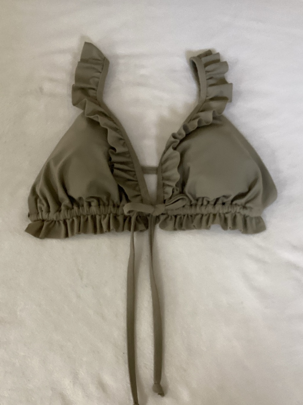 ⭐️ 2 for $10 NWT Old Navy Olive Green Ruffled Bikini Top SZ L